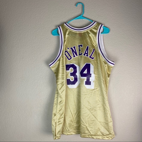 Lakers Shaq O'Neal Swingman 24k Gold Jersey Rare - Picture 6 of 9